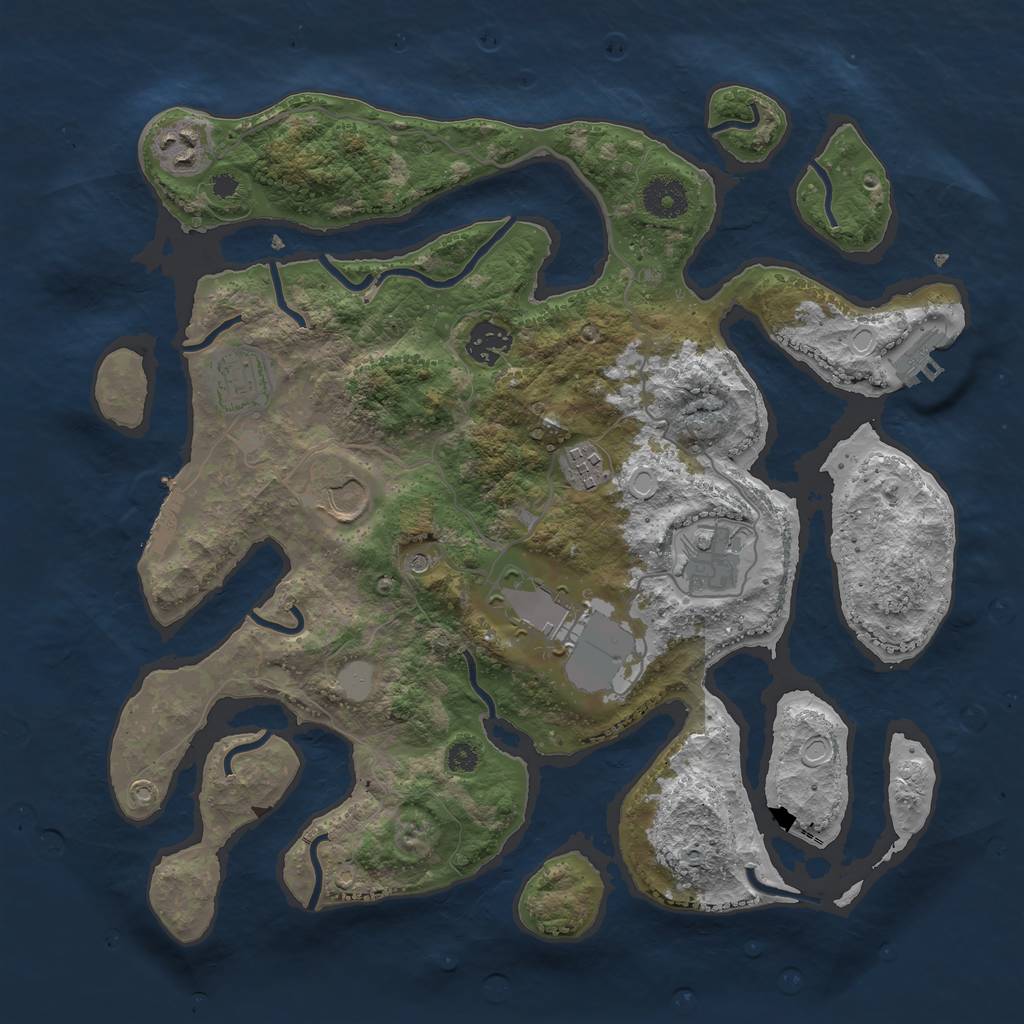 Rust Map: Procedural Map, Size: 3550, Seed: 959990, 15 Monuments