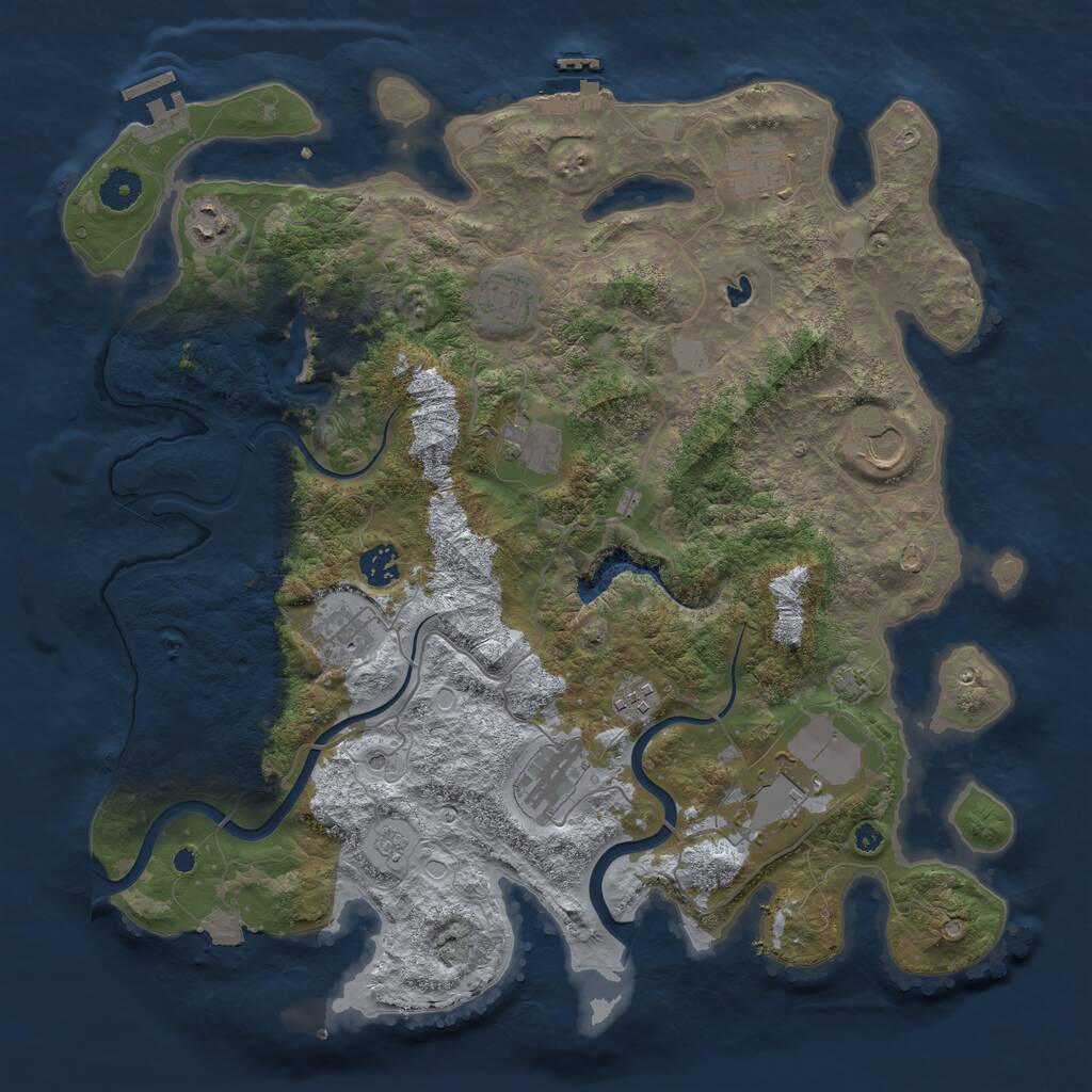 Rust Map: Procedural Map, Size: 4000, Seed: 92662, 16 Monuments