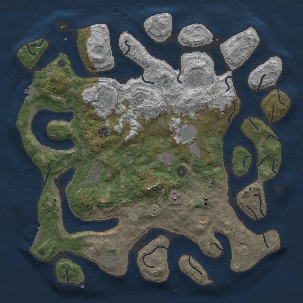 Rust Map: Procedural Map, Size: 4500, Seed: 5292489, 18 Monuments