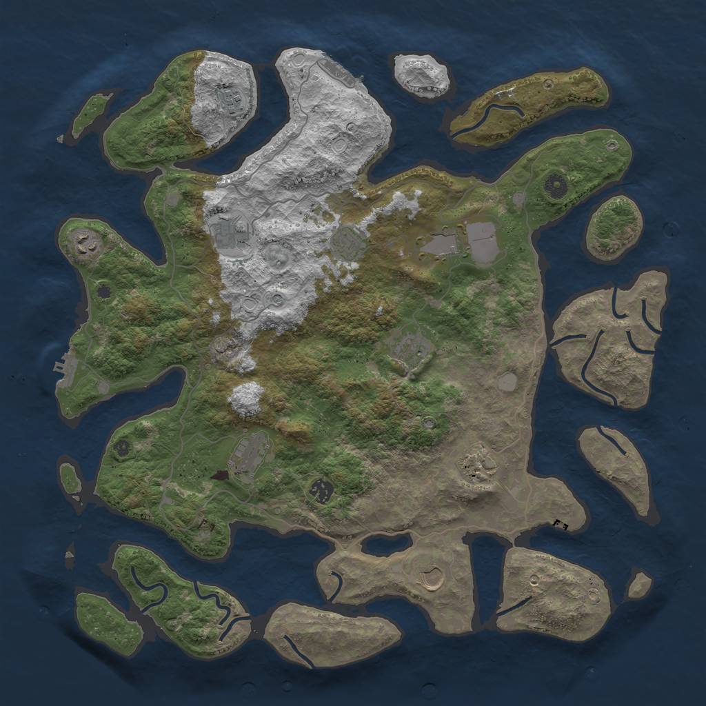 Rust Map: Procedural Map, Size: 4500, Seed: 4462445, 18 Monuments