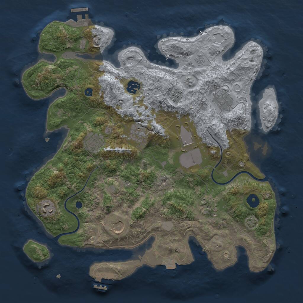 Rust Map: Procedural Map, Size: 3550, Seed: 61731, 15 Monuments