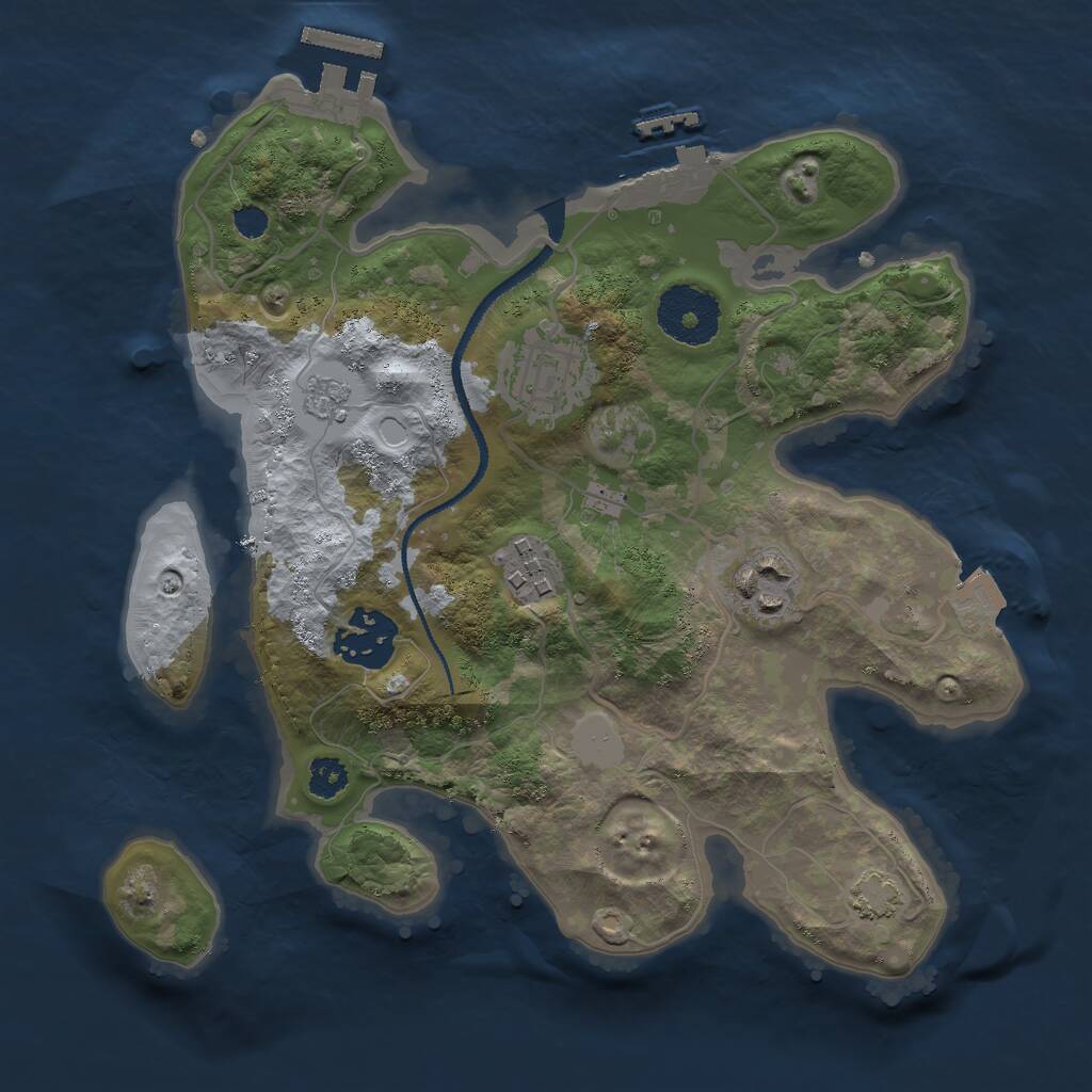 Rust Map: Procedural Map, Size: 2700, Seed: 2, 9 Monuments