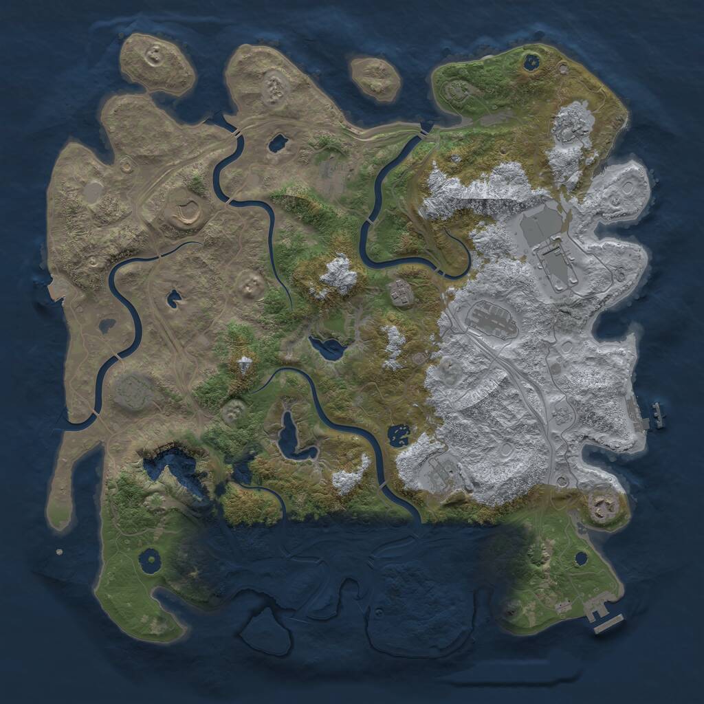 Rust Map: Procedural Map, Size: 4500, Seed: 4794231, 16 Monuments