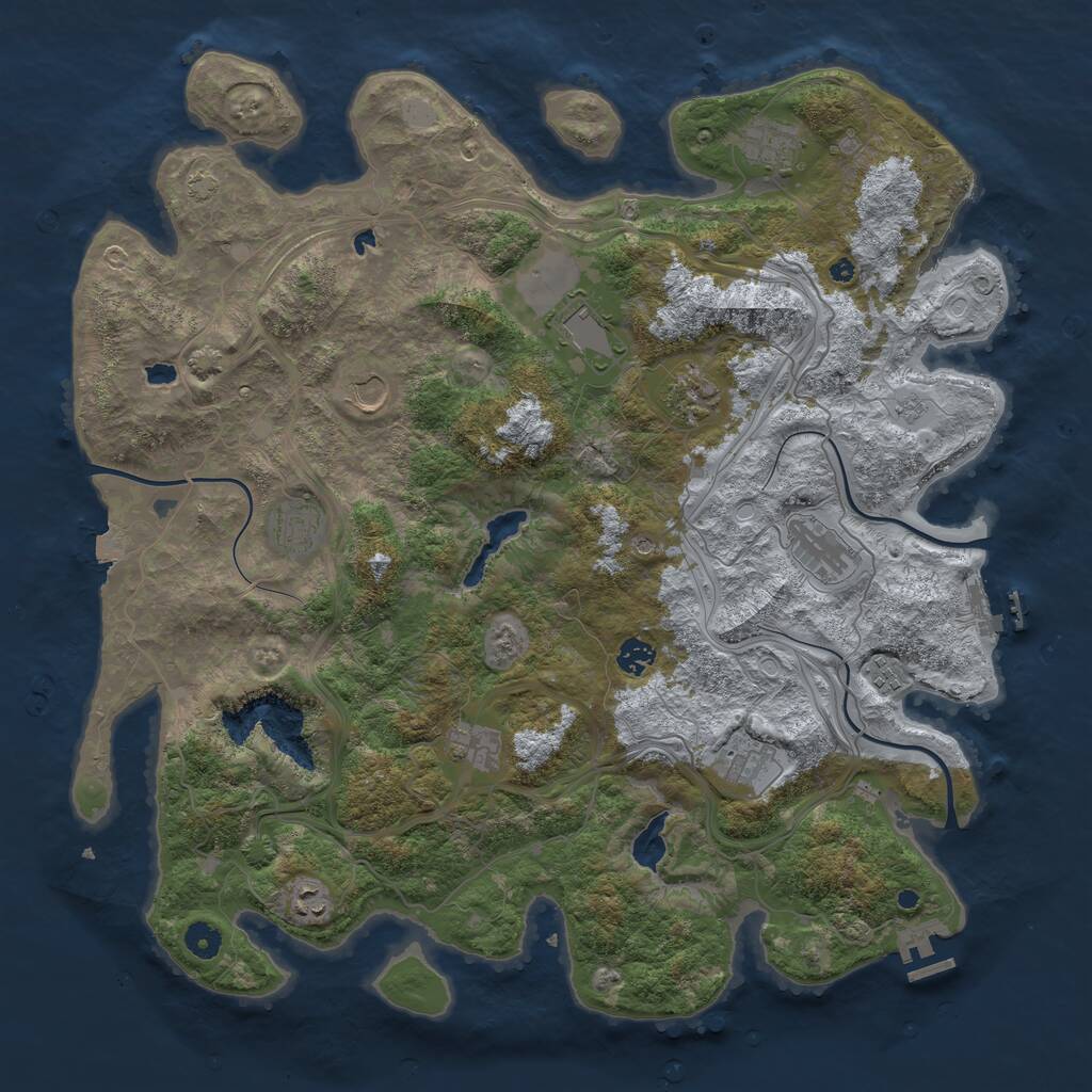 Rust Map: Procedural Map, Size: 4500, Seed: 4794231, 17 Monuments