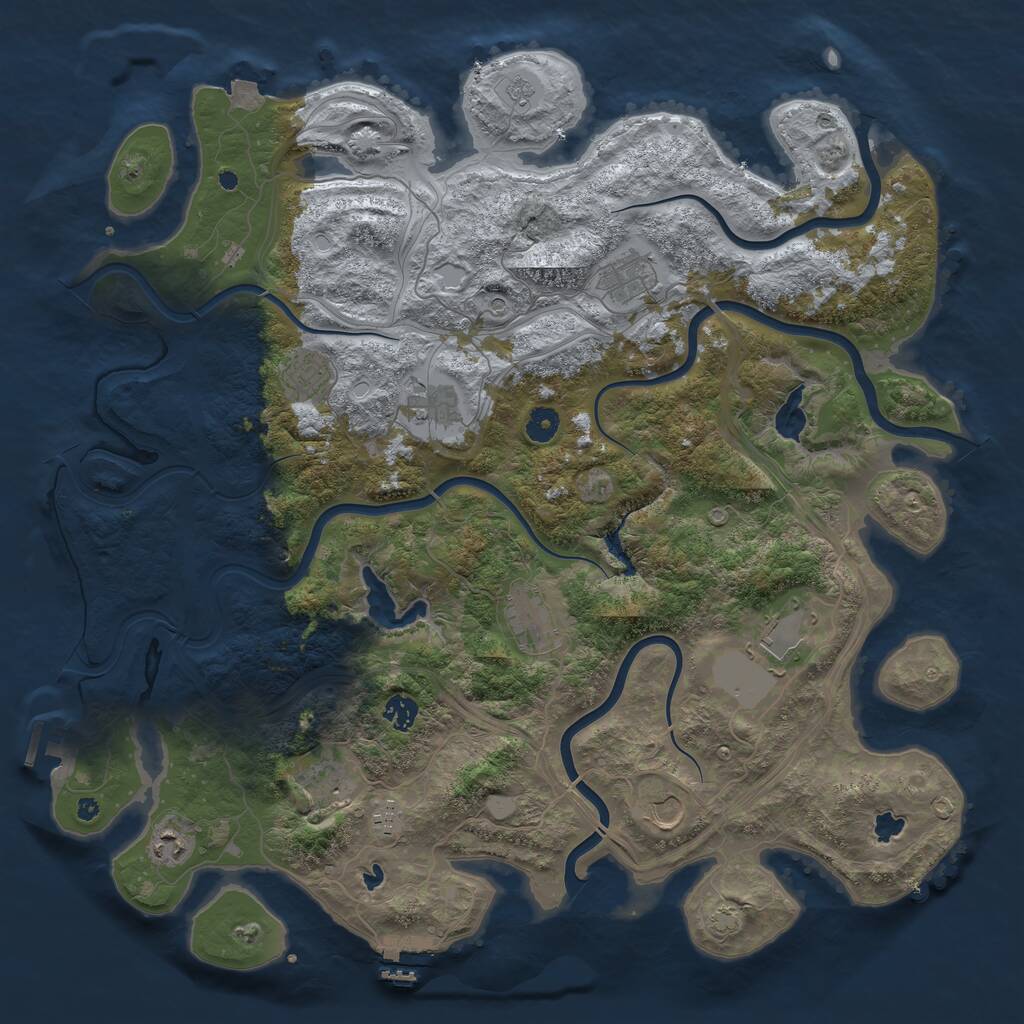 Rust Map: Procedural Map, Size: 4500, Seed: 4189979, 16 Monuments
