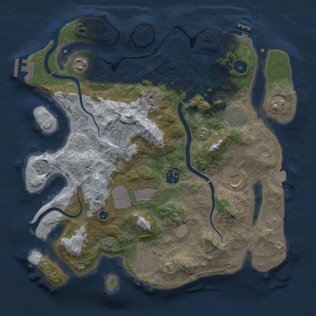 Rust Map: Procedural Map, Size: 3550, Seed: 916667, 14 Monuments