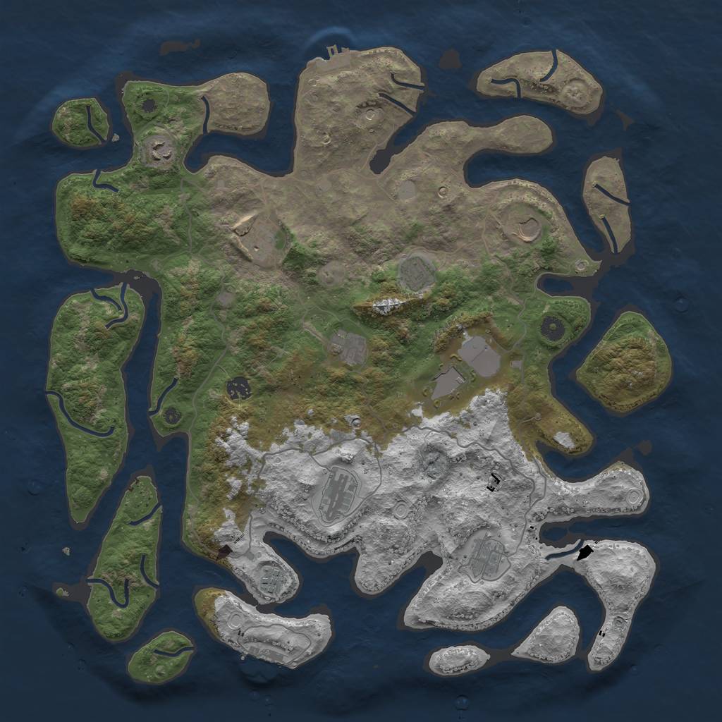 Rust Map: Procedural Map, Size: 4500, Seed: 1095109, 18 Monuments