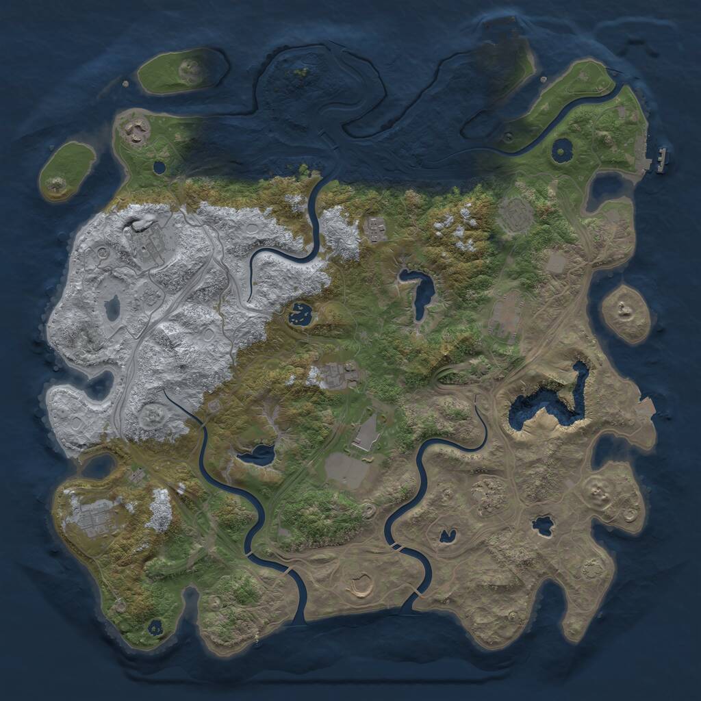 Rust Map: Procedural Map, Size: 4500, Seed: 4794890, 17 Monuments