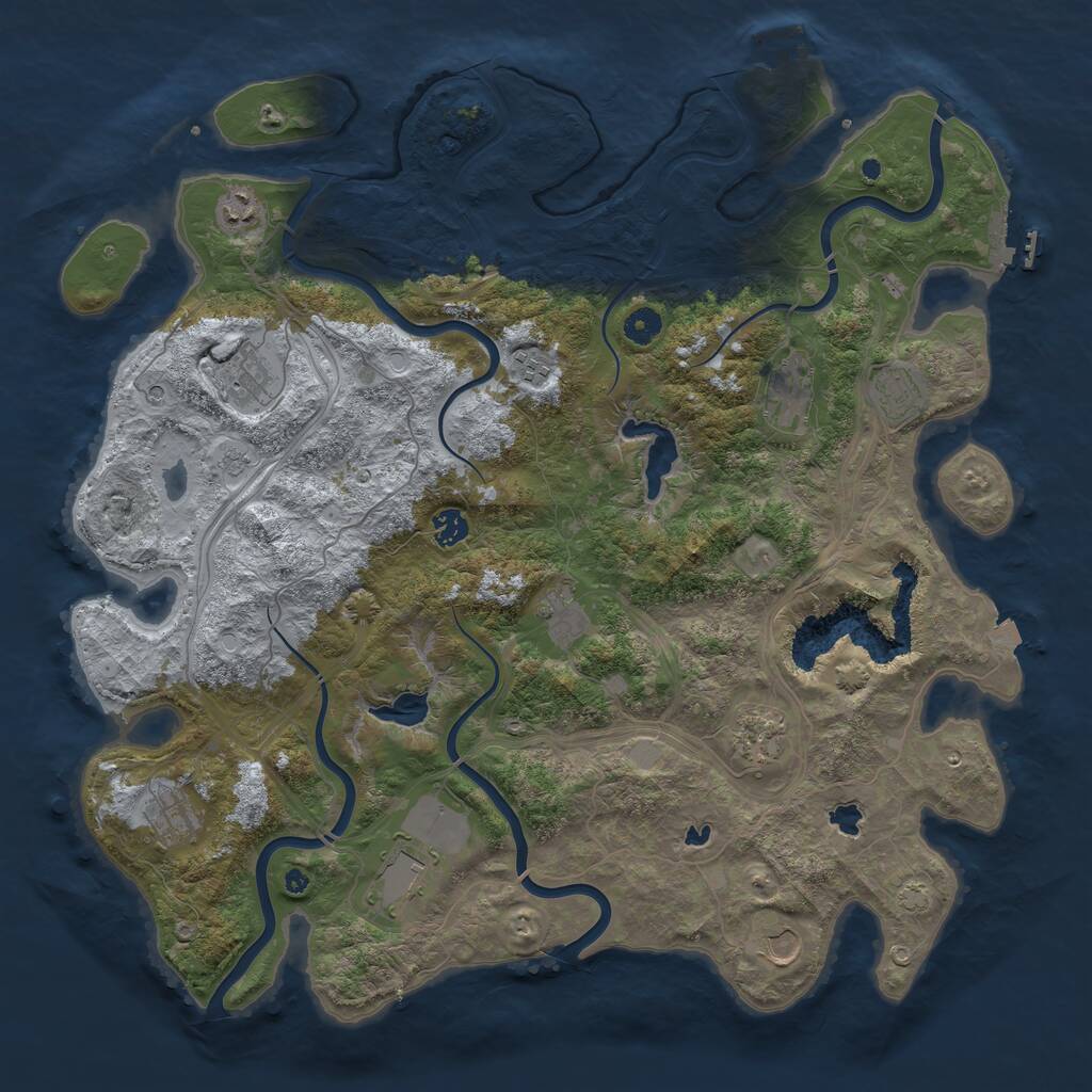 Rust Map: Procedural Map, Size: 4500, Seed: 4794890, 17 Monuments