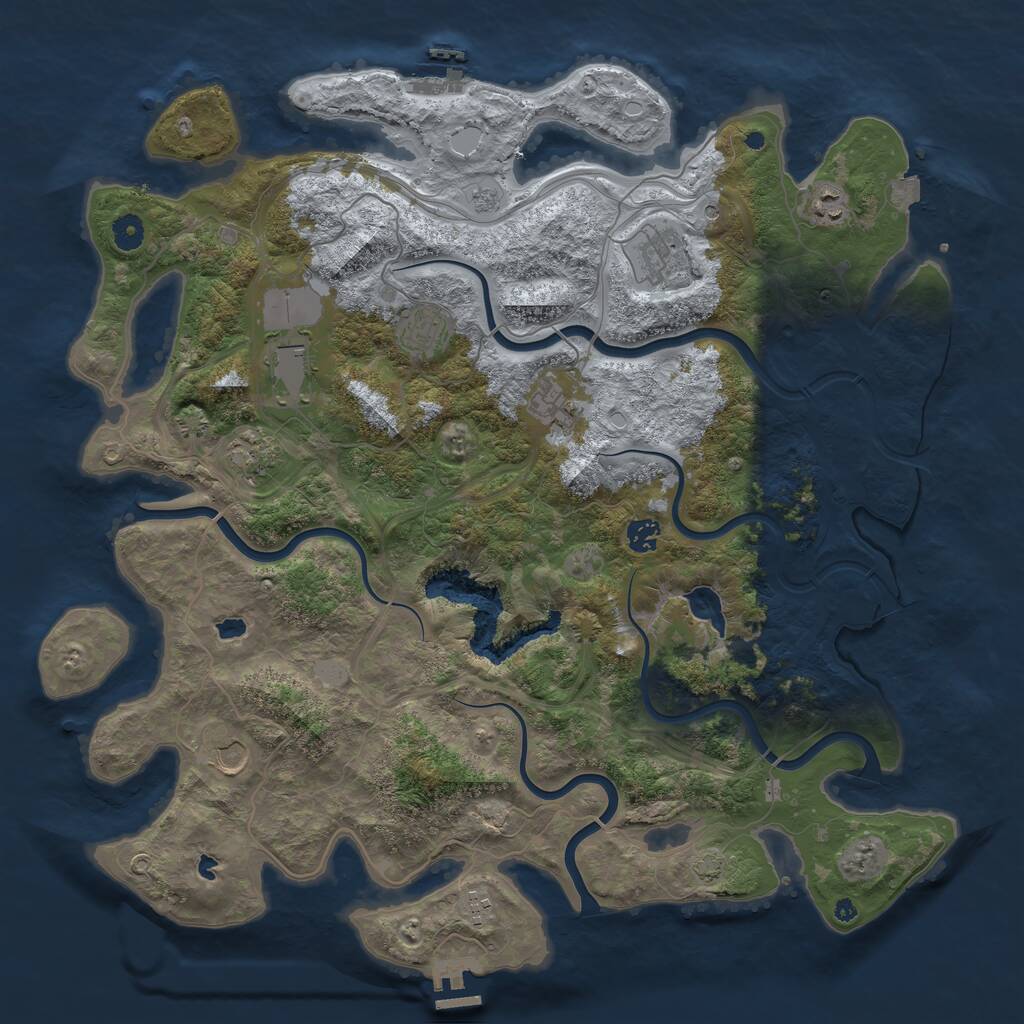 Rust Map: Procedural Map, Size: 4500, Seed: 5963159, 15 Monuments