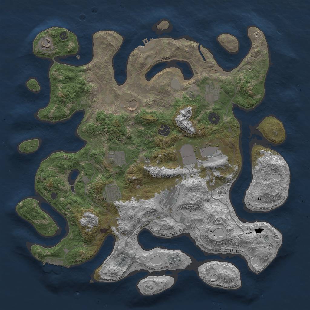 Rust Map: Procedural Map, Size: 4000, Seed: 204718, 17 Monuments