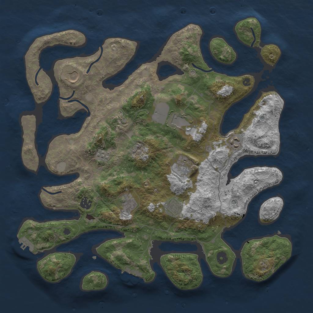 Rust Map: Procedural Map, Size: 4000, Seed: 356934, 17 Monuments