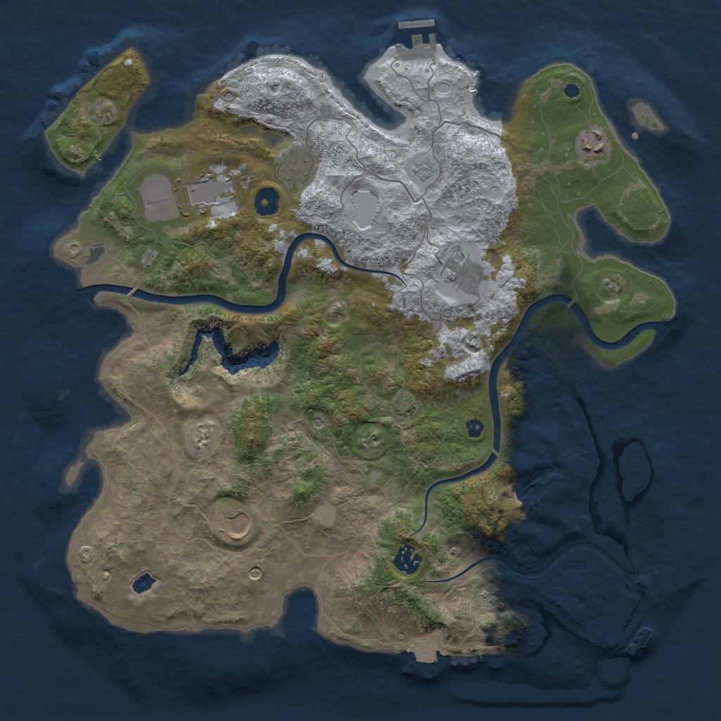 Rust Map: Procedural Map, Size: 4000, Seed: 708097970, 13 Monuments
