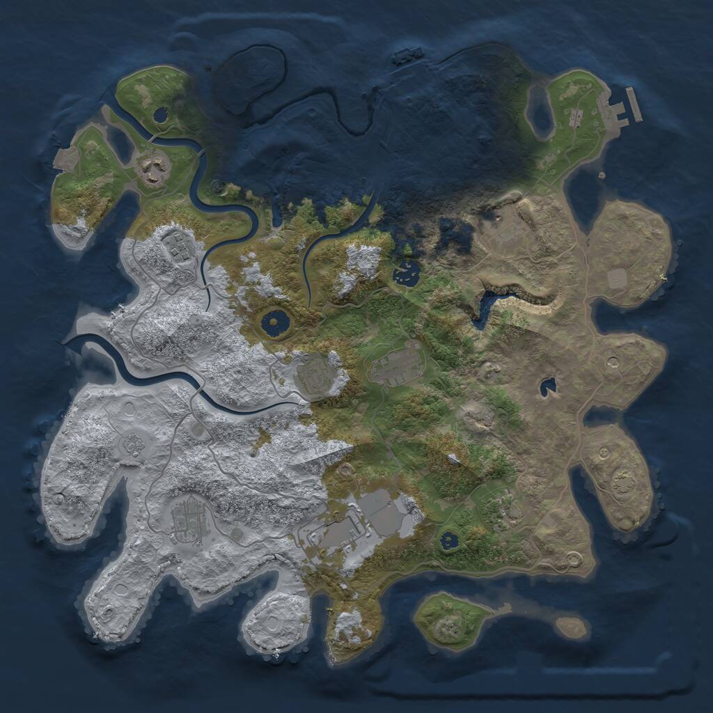 Rust Map: Procedural Map, Size: 4000, Seed: 47959, 15 Monuments