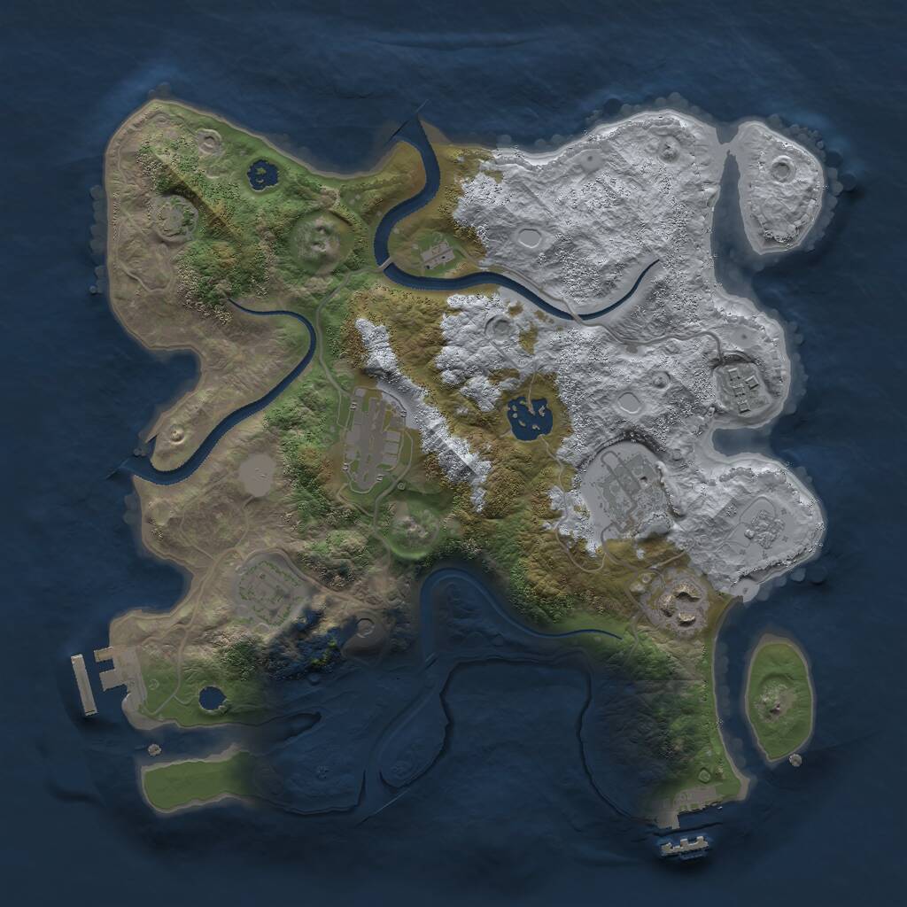 Rust Map: Procedural Map, Size: 3000, Seed: 12656388, 12 Monuments