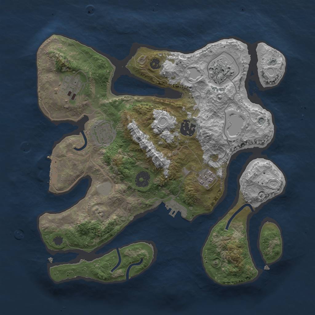 Rust Map: Procedural Map, Size: 3000, Seed: 12656388, 12 Monuments