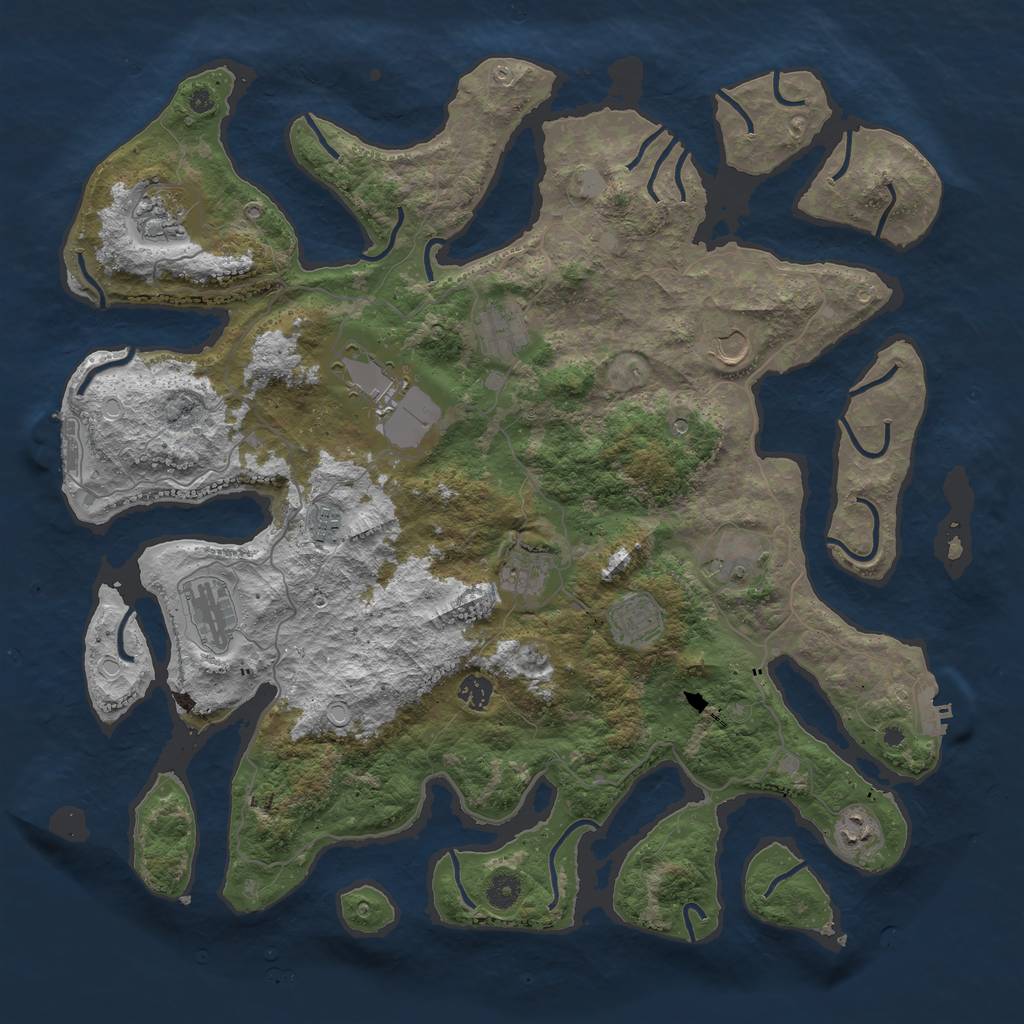 Rust Map: Procedural Map, Size: 4500, Seed: 596756070, 19 Monuments