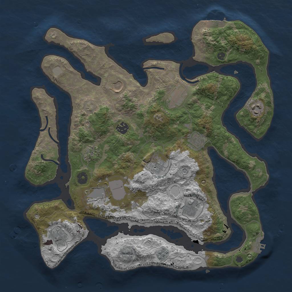 Rust Map: Procedural Map, Size: 3800, Seed: 288828147, 19 Monuments