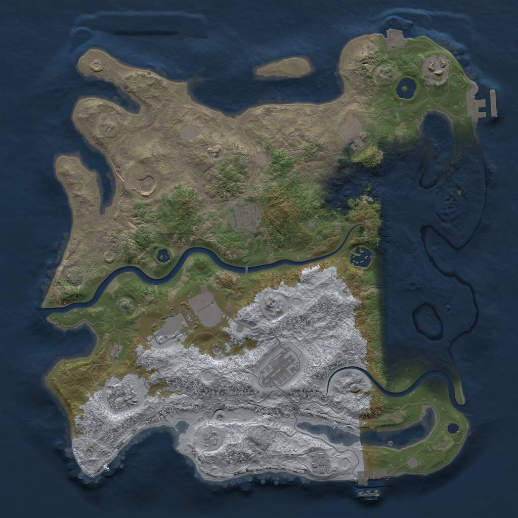 Rust Map: Procedural Map, Size: 3800, Seed: 288828147, 15 Monuments