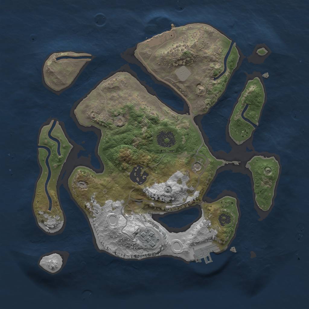 Rust Map: Procedural Map, Size: 2550, Seed: 3161091, 10 Monuments