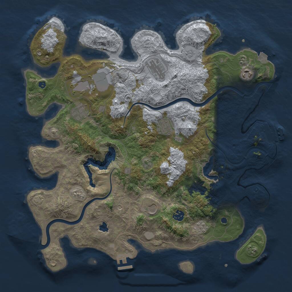Rust Map: Procedural Map, Size: 4000, Seed: 184863, 14 Monuments