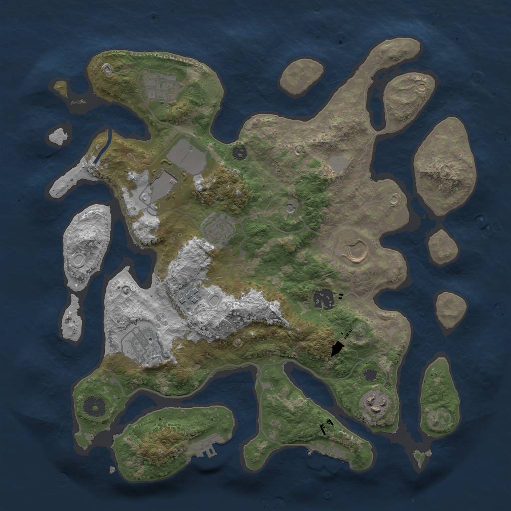 Rust Map: Procedural Map, Size: 3550, Seed: 627200, 16 Monuments