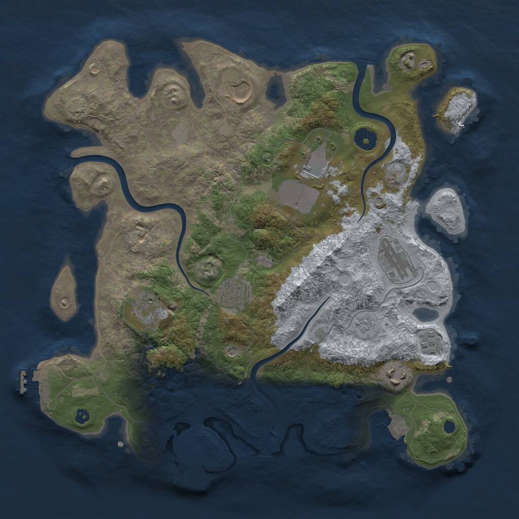 Rust Map: Procedural Map, Size: 3500, Seed: 59690, 13 Monuments