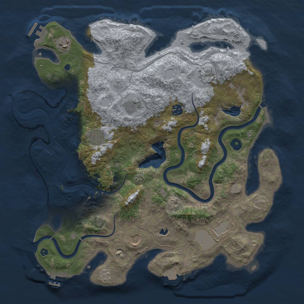 Rust Map: Procedural Map, Size: 4000, Seed: 88, 14 Monuments