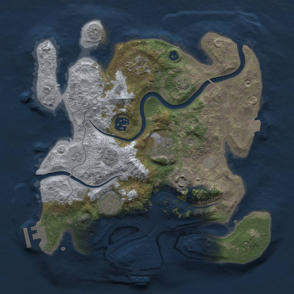 Rust Map: Procedural Map, Size: 3000, Seed: 1627684934, 12 Monuments