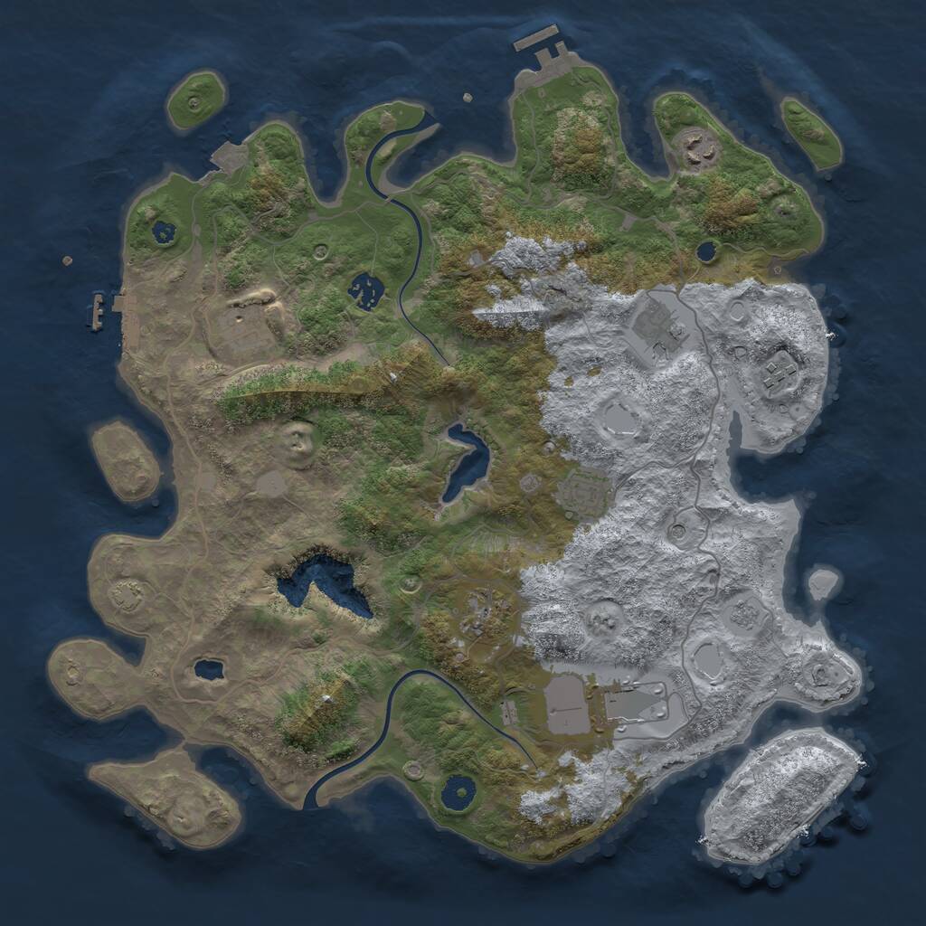 Rust Map: Procedural Map, Size: 4000, Seed: 337689, 14 Monuments