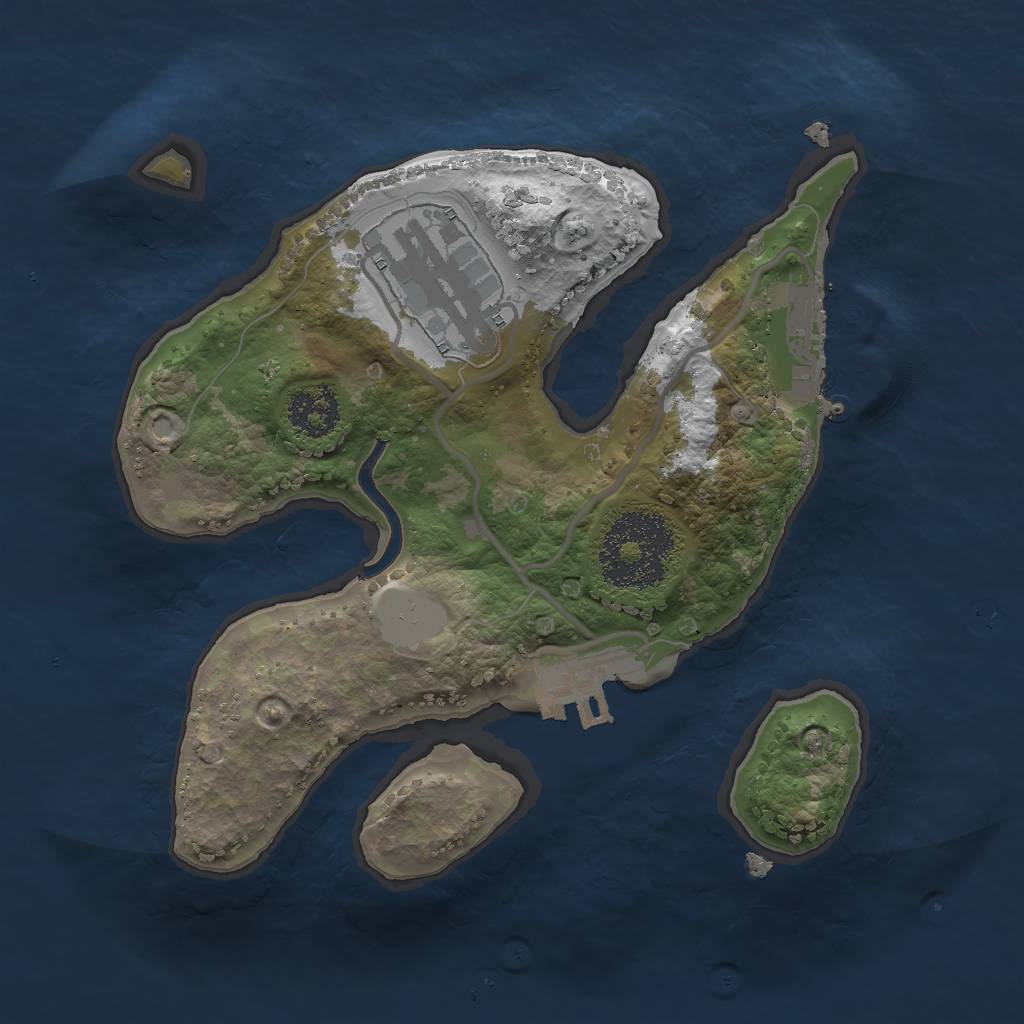 Rust Map: Procedural Map, Size: 2000, Seed: 528564, 8 Monuments