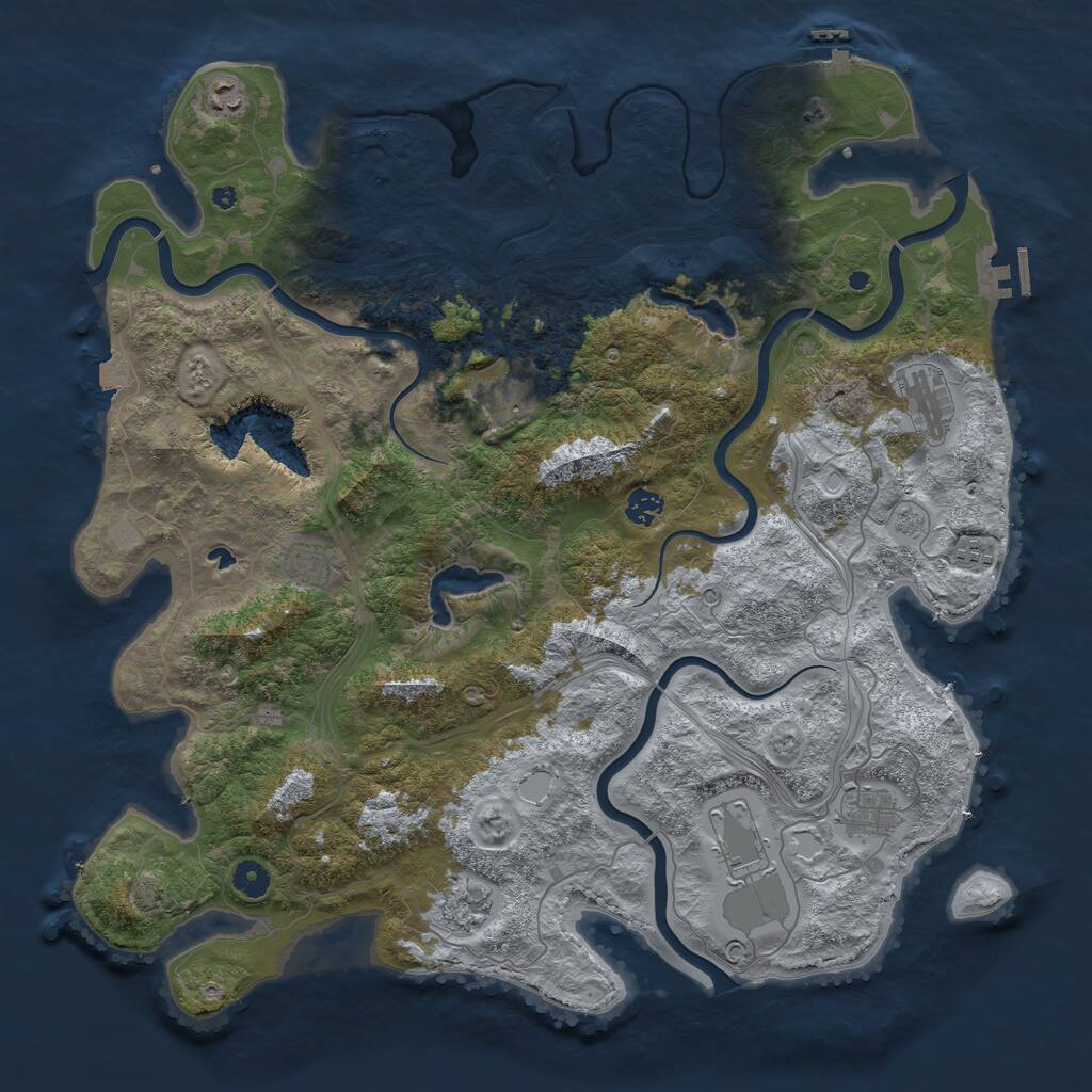 Rust Map: Procedural Map, Size: 4500, Seed: 300694916, 15 Monuments