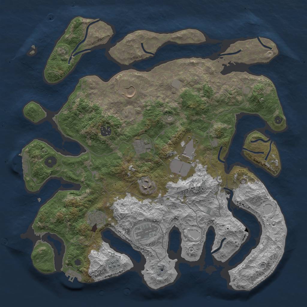 Rust Map: Procedural Map, Size: 4000, Seed: 78206, 16 Monuments