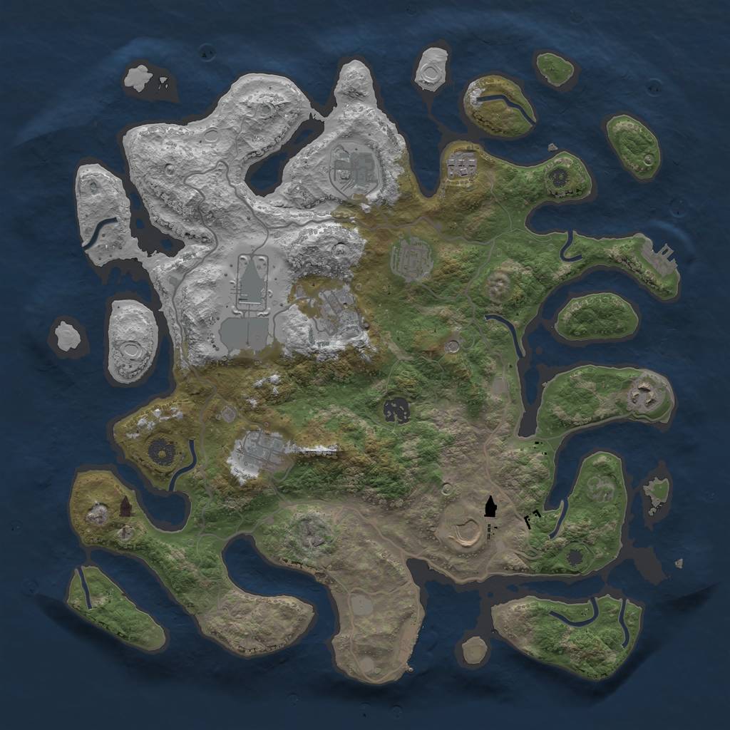 Rust Map: Procedural Map, Size: 4000, Seed: 138310, 17 Monuments