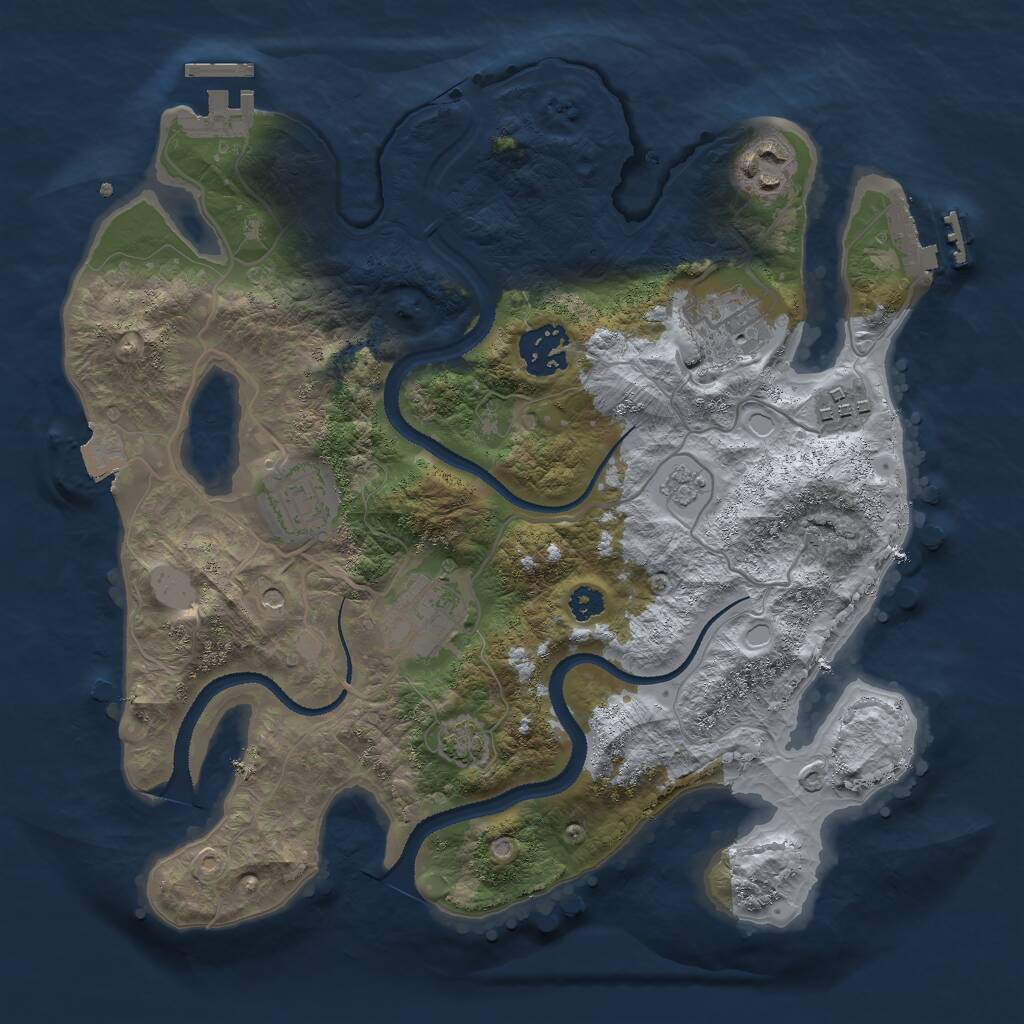 Rust Map: Procedural Map, Size: 3000, Seed: 499797131, 12 Monuments