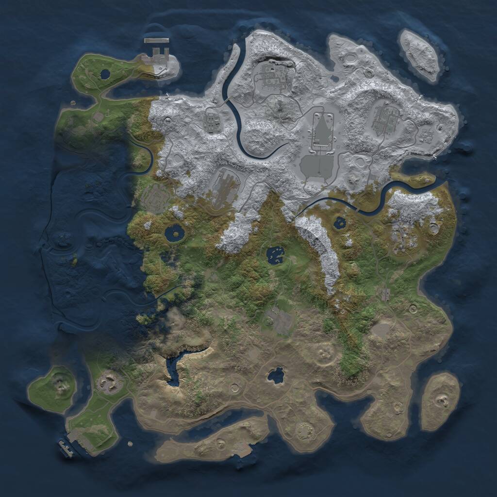 Rust Map: Procedural Map, Size: 4000, Seed: 67235, 16 Monuments
