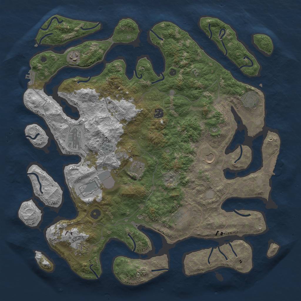 Rust Map: Procedural Map, Size: 4500, Seed: 4759477, 18 Monuments