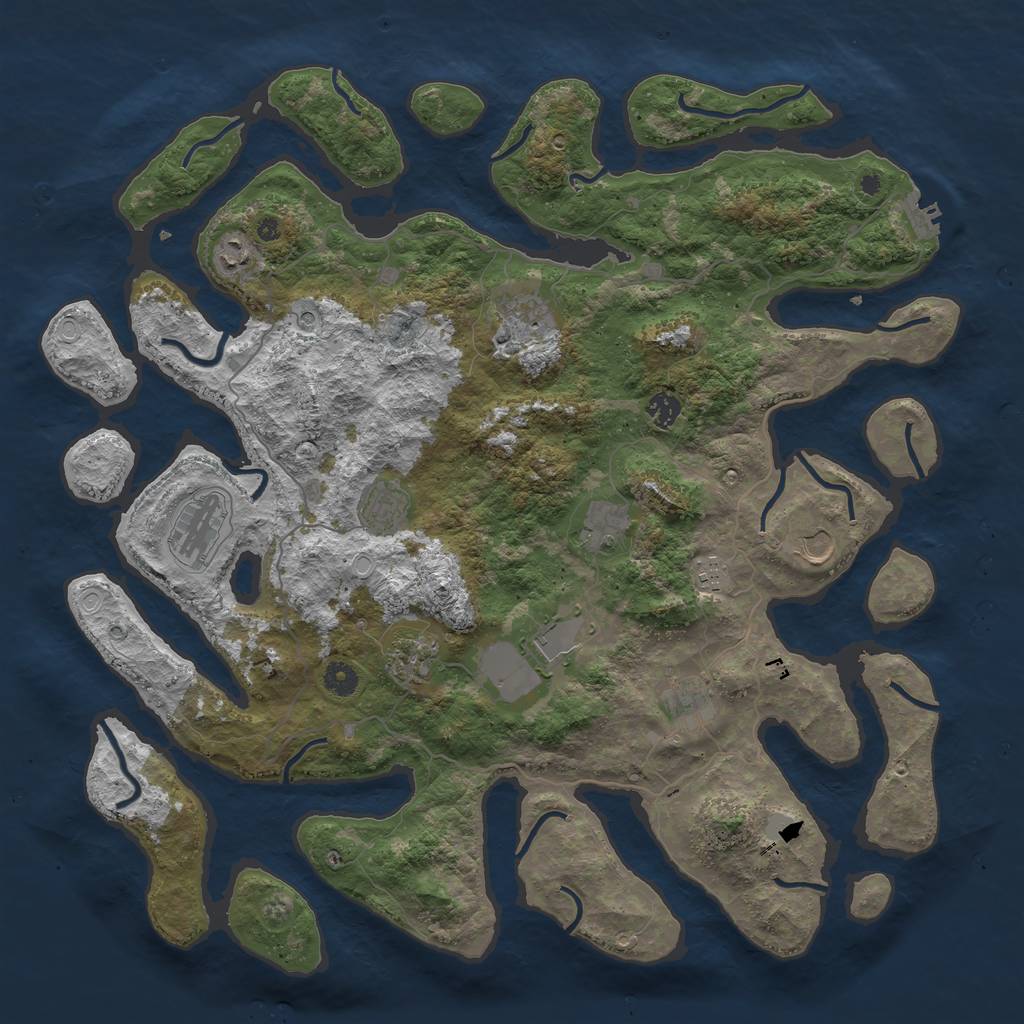 Rust Map: Procedural Map, Size: 4500, Seed: 1776527, 18 Monuments