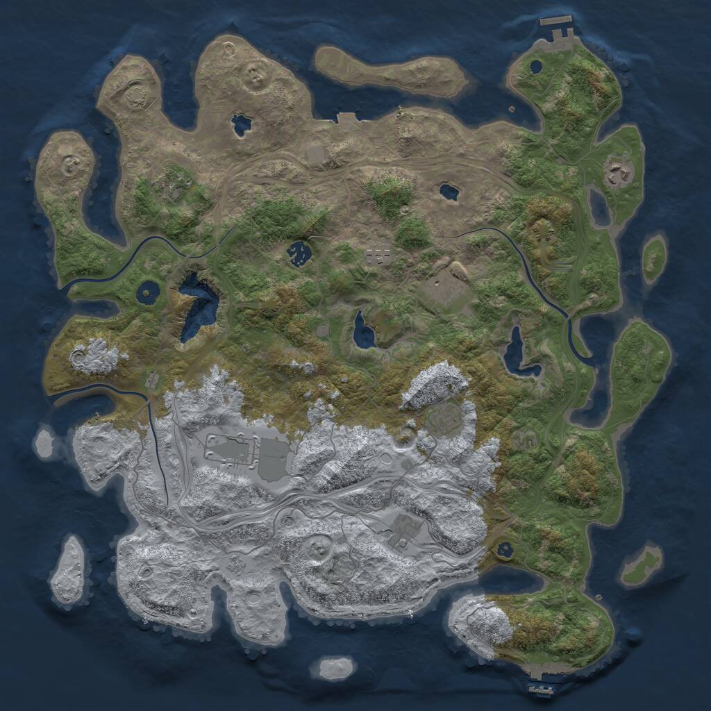 Rust Map: Procedural Map, Size: 4500, Seed: 6147243, 14 Monuments
