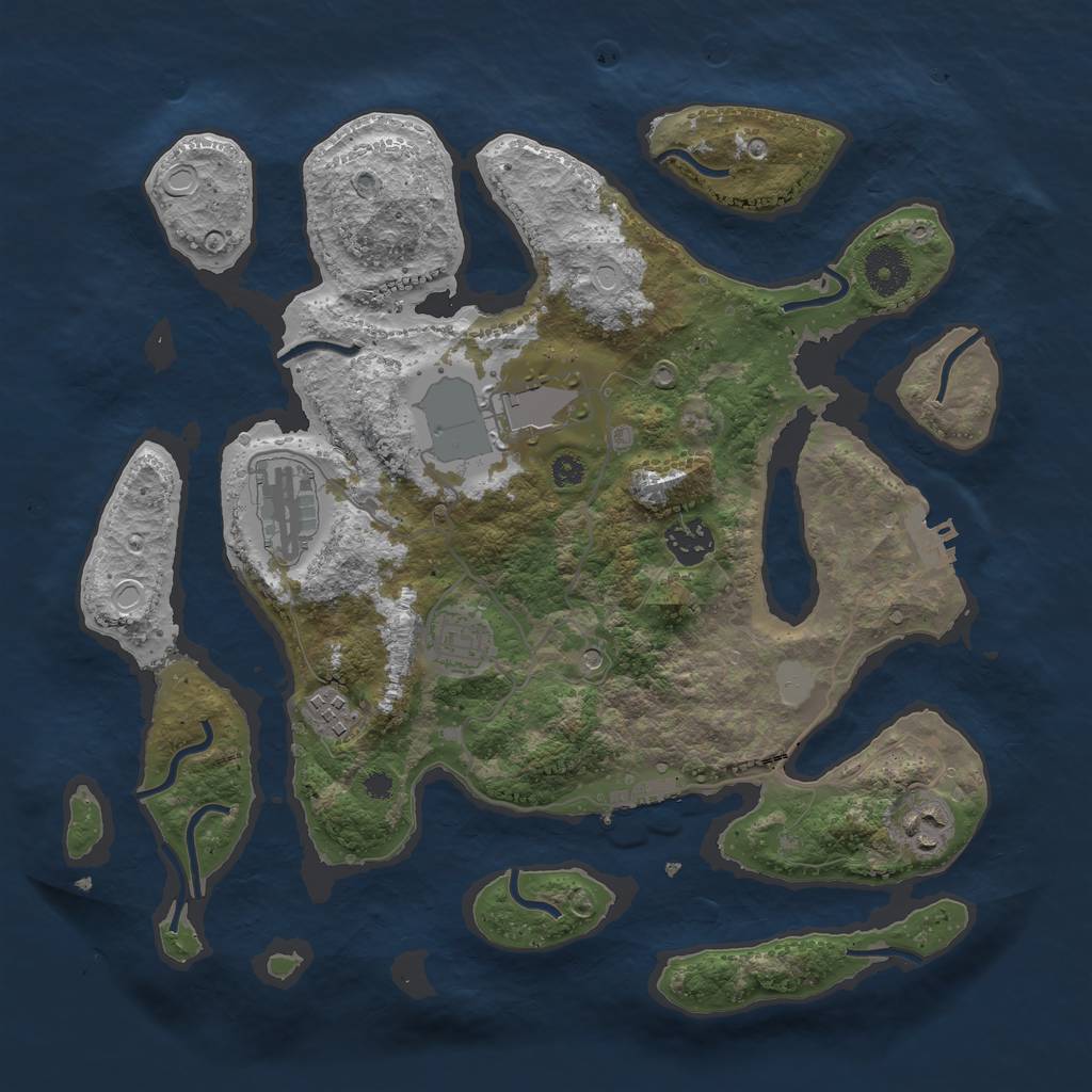Rust Map: Procedural Map, Size: 3500, Seed: 898994079, 14 Monuments
