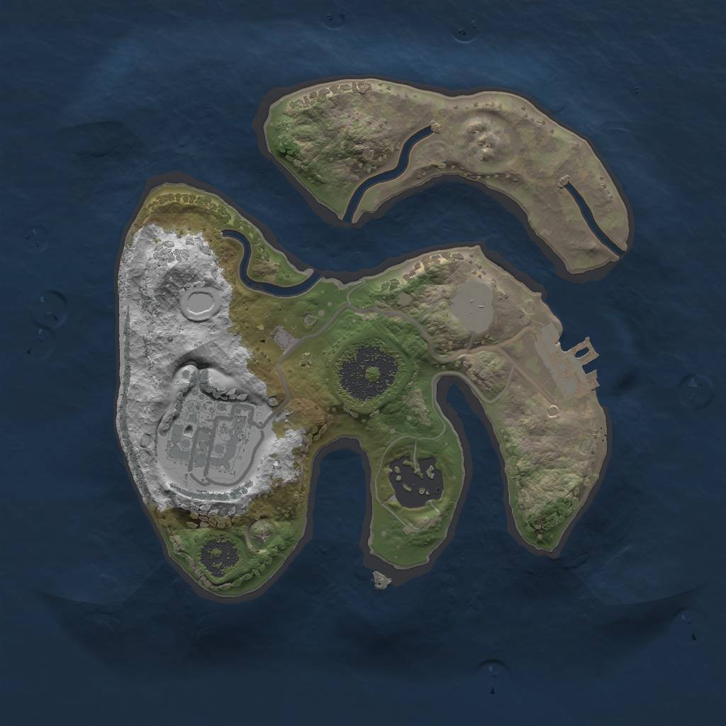 Rust Map: Procedural Map, Size: 2000, Seed: 4663, 8 Monuments