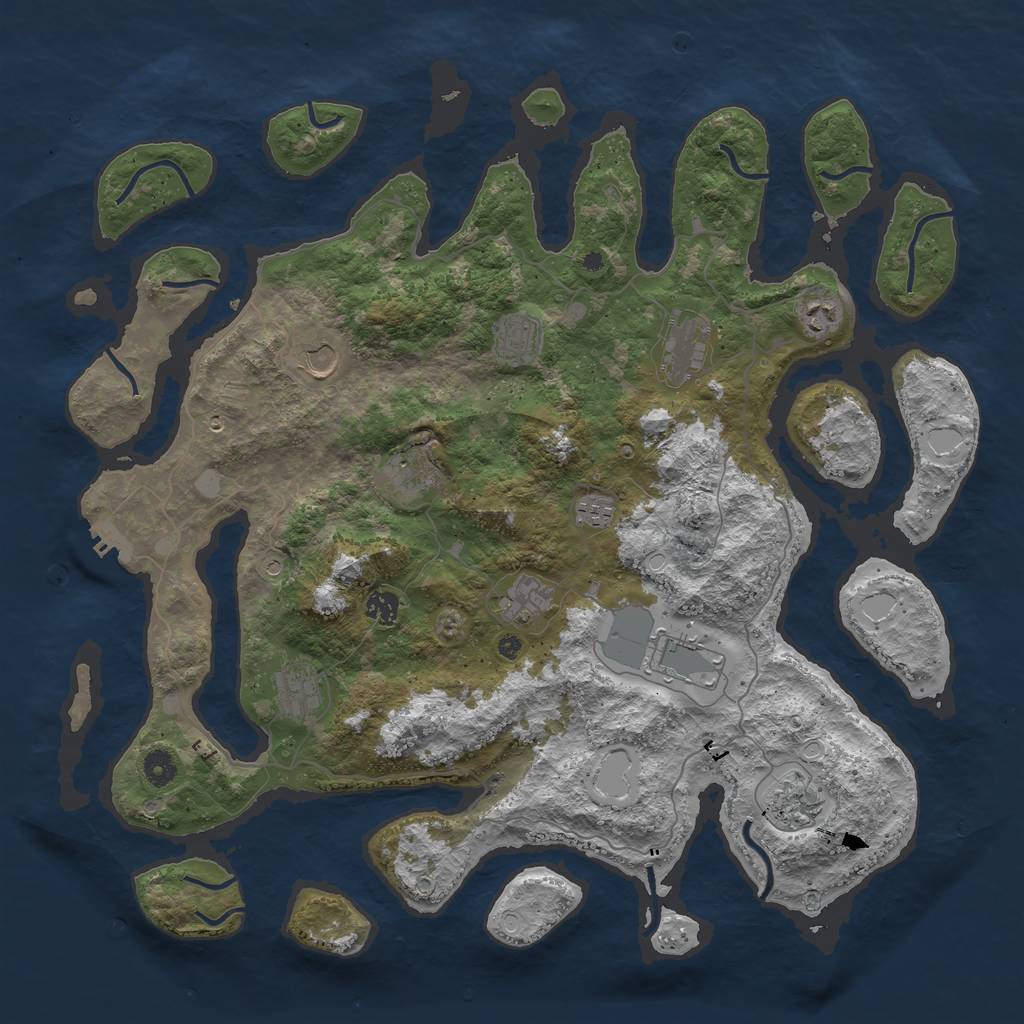 Rust Map: Procedural Map, Size: 4500, Seed: 6111291, 18 Monuments
