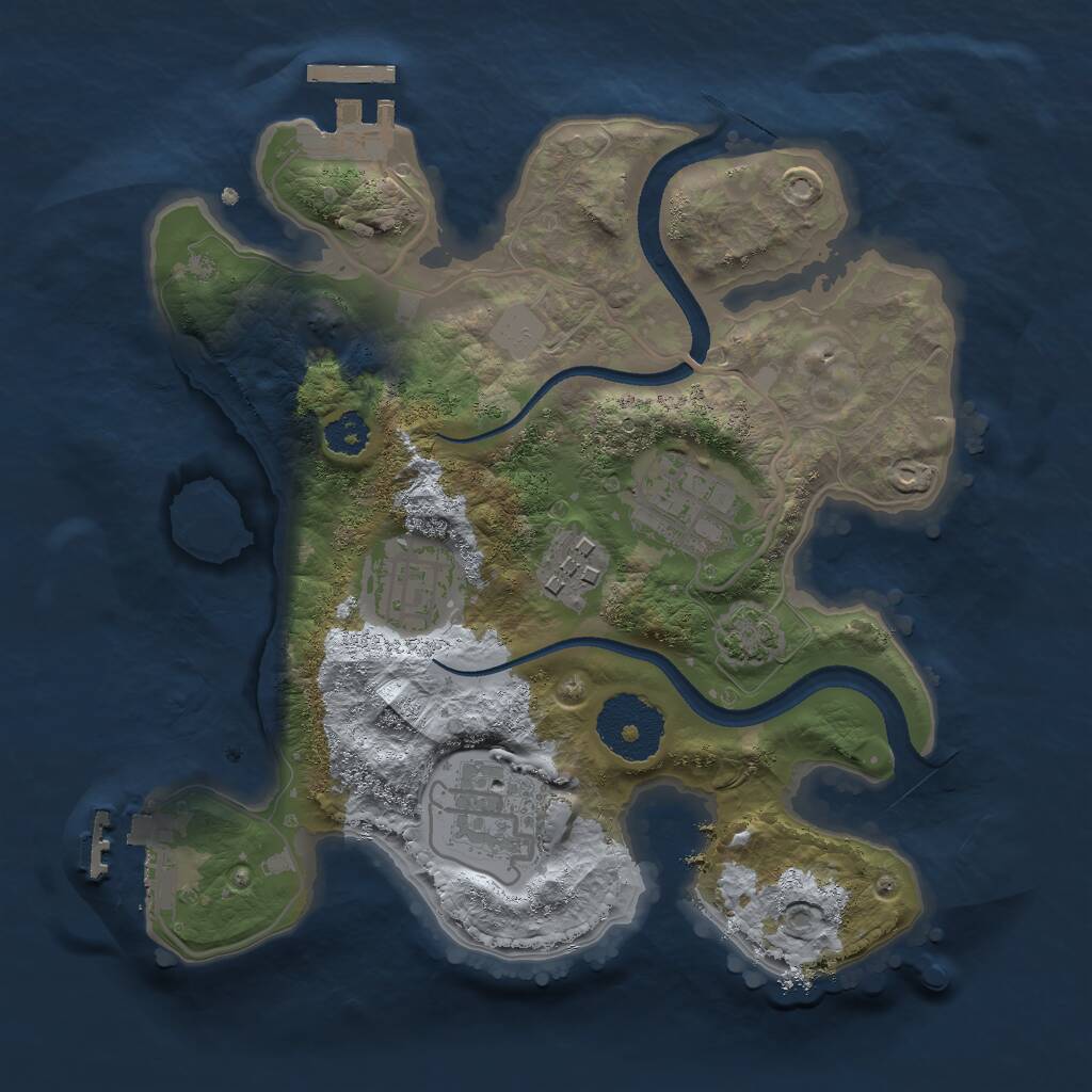 Rust Map: Procedural Map, Size: 2500, Seed: 1581076483, 8 Monuments