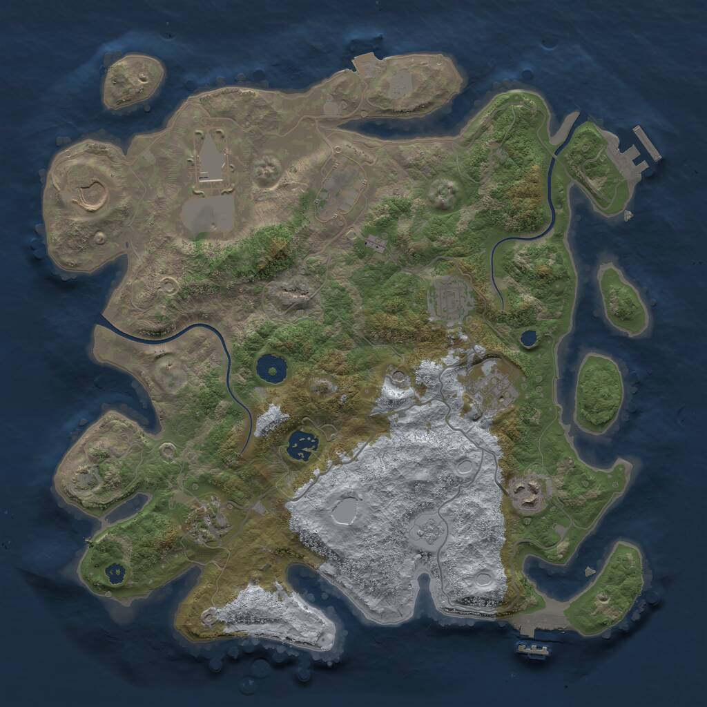 Rust Map: Procedural Map, Size: 3550, Seed: 492356, 14 Monuments