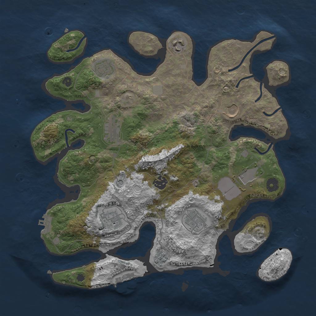 Rust Map: Procedural Map, Size: 3550, Seed: 422995, 17 Monuments