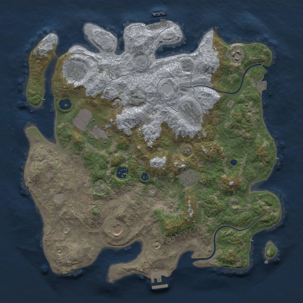 Rust Map: Procedural Map, Size: 3850, Seed: 1767522532, 14 Monuments