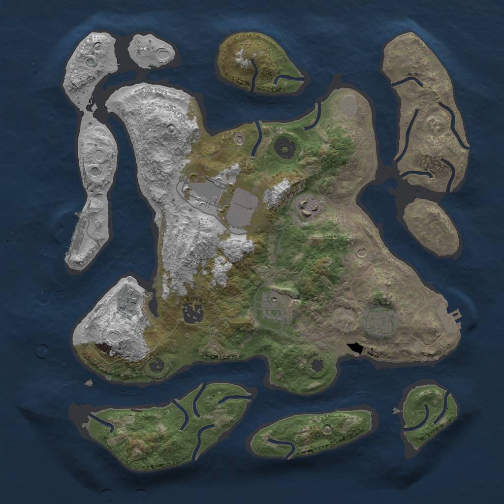 Rust Map: Procedural Map, Size: 3500, Seed: 316235434, 14 Monuments