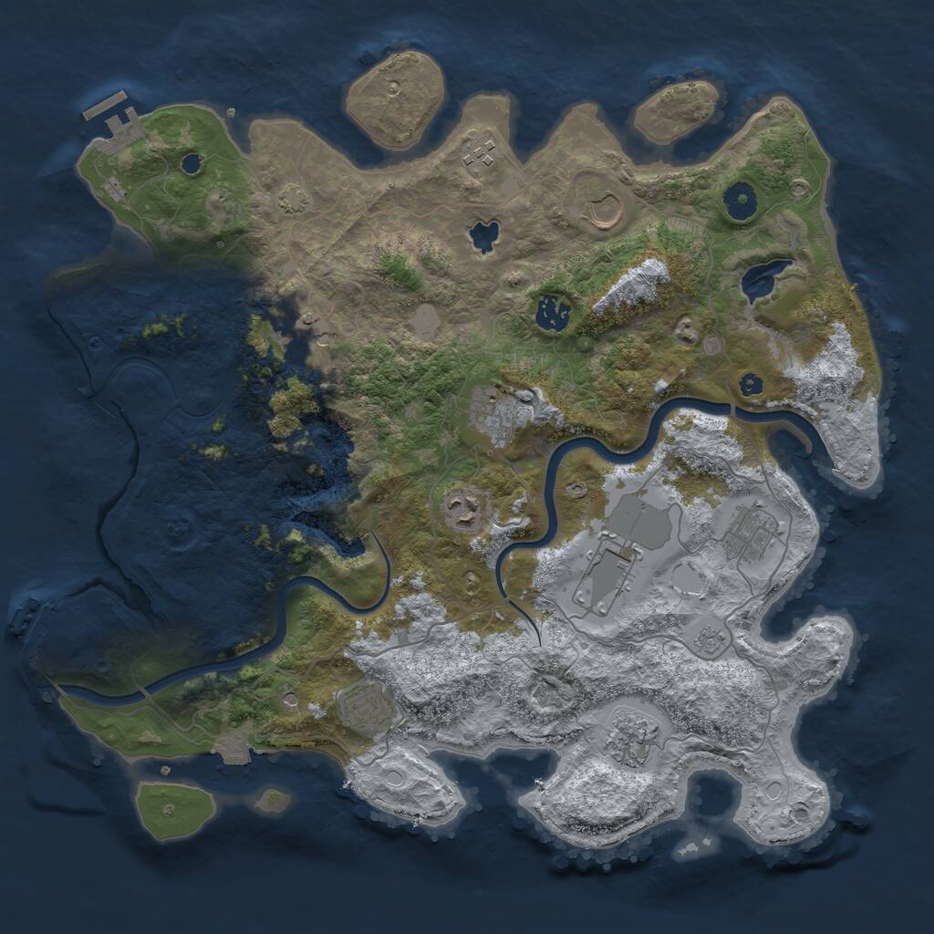 Rust Map: Procedural Map, Size: 4000, Seed: 1901771788, 16 Monuments