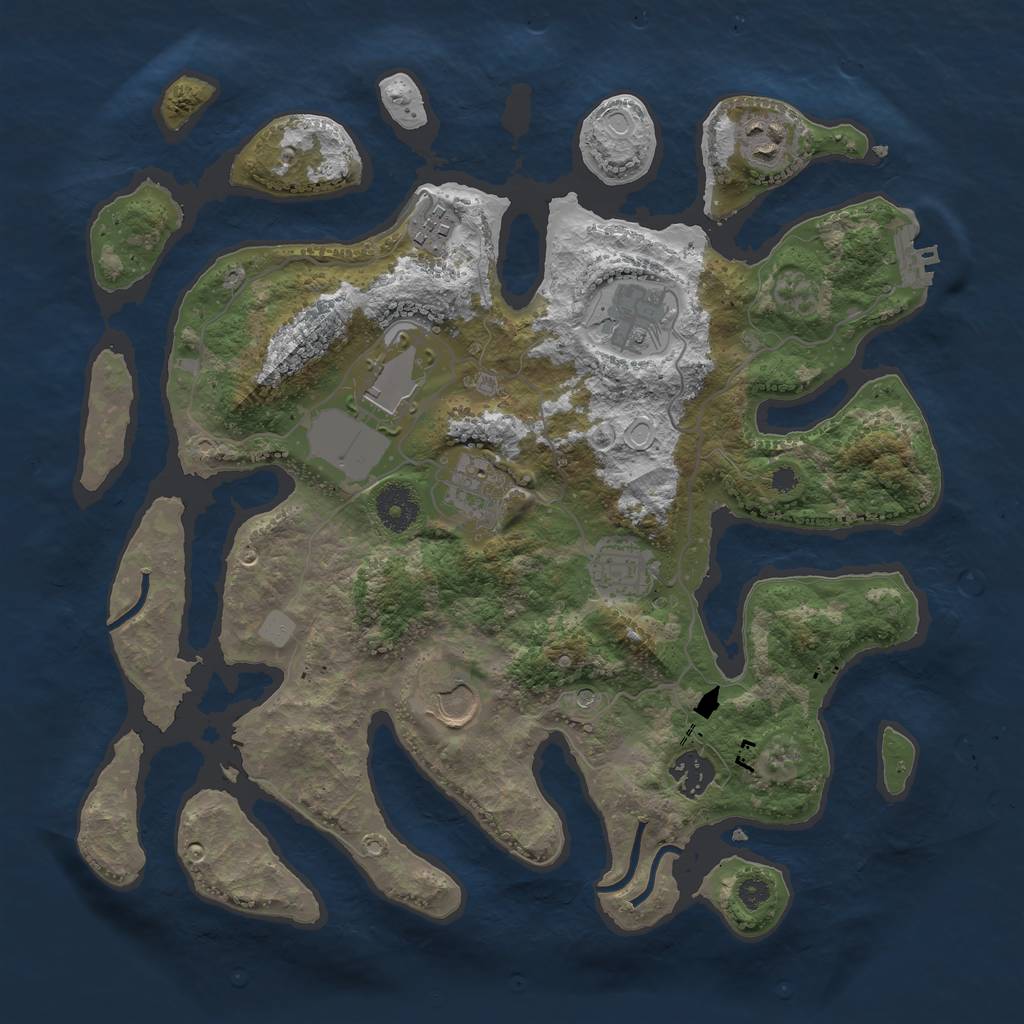 Rust Map: Procedural Map, Size: 3500, Seed: 297232255, 15 Monuments