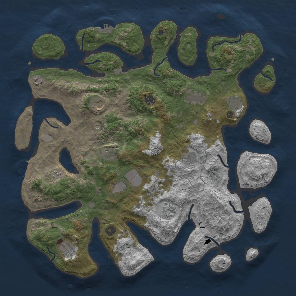 Rust Map: Procedural Map, Size: 4500, Seed: 4146475, 19 Monuments